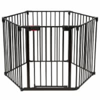 Costway 6 Panel Baby Safe Metal Gate Play Yard Barrier Pet Fence Adjustable Black