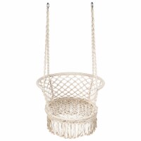 Costway Hanging Hammock Chair Macrame Swing Hand Woven Cotton Backrest