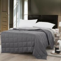 Costway Home Weighted Blanket Crystal Velvet Fabric w/Glass Beads 60''x 80'' Grey 17lbs
