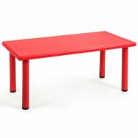 Kids Plastic Rectangular Learn and Play Table Playroom Kindergarten Home Red