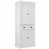 Gymax Kitchen Cabinet Pantry Cupboard Freestanding W/Adjustable Shelves White