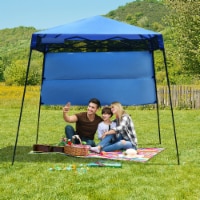 7x7 FT Slant Leg Pop-up Canopy Tent Shelter Adjustable Portable Carry Bag Blue