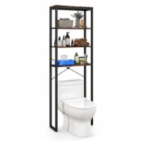 Gymax 4-Tier Over The Toilet Storage Rack Metal Bathroom Space Saver with Feet