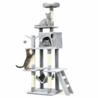 Gymax 66'' Cat Tree Condo Kitten Multi-Level Activity Center Plush Perches w/ Hammock