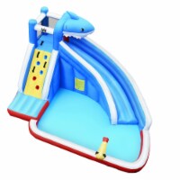 Gymax Inflatable Water Park Bounce House Slide Shark with/without Blower Without Blower