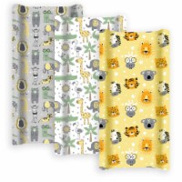 Diaper Changing Pad Covers, 3-Pack Soft & Stretchy Jersey Cotton for Baby, Safari Elephant