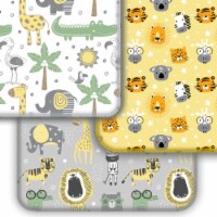 Pack N Play Sheets 3-Pack | Soft & Stretchy Jersey Cotton Fitted Mini Crib Sheet | Safari