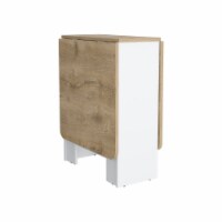 Detroit Folding Table with Expandable Design in 3 Forms, White / Macadamia