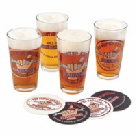 Busted Knuckle Garage BKG-78701 Pint Glass Set, Multi Color - Pack of 4