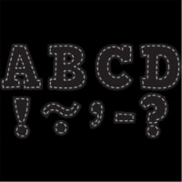 Black Stitch Bold Block 3 Magnetic Letters
