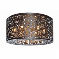Inca 7 Light Bronze Flush Mount Ceiling Light in Without Bulb, Cognac - 16 in.