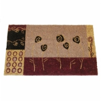 18 x 30 in. PVC Backed Coir Bleach Stenciled Floral Art - Geo Flowers Doormat