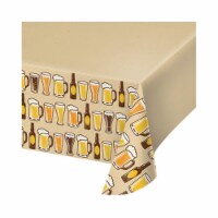 Group 54 x 102 in. Cheers & Beers Plastic Border Tablecover All Over Print, Pack of 6