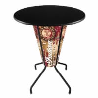 Indian Motorcycle Lighted Pub Table with Head Logo, Black Top