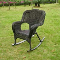 Camelback Resin Wicker Rocker, Antique Black