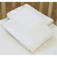L A BABY 3004-WH Knitted Fitted Sheet For Compact Crib Natural 100% Cotton Fabric- White