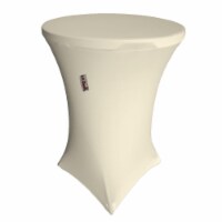 TCSpandex36Rx42H-IvoryX25 Round Spandex Cover for Bar High Cocktail Table, Ivory - 36 & 42 in