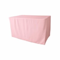 TCpop-fit-48x24x30-PinkLgtP37 1.67 lbs Polyester Poplin Fitted Tablecloth, Light Pink
