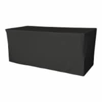 TCpop-fit-72x24x30-BlackP24 2.1 lbs Polyester Poplin Fitted Tablecloth, Black