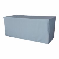 TCpop-fit-72x24x30-BlueLgtP18 2.1 lbs Polyester Poplin Fitted Tablecloth, Light Blue