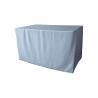 TCpop-fit-48x30x30-BlueLgtP18 1.8 lbs Polyester Poplin Fitted Tablecloth, Light Blue