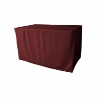 TCpop-fit-48x30x30-BurgundyP17 1.8 lbs Polyester Poplin Fitted Tablecloth, Burgundy