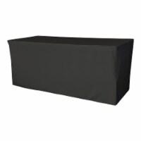TCpop-fit-72x30x30-BlackP24 2.23 lbs Polyester Poplin Fitted Tablecloth, Black
