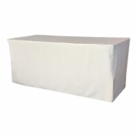 TCpop-fit-72x30x30-WhiteP11 2.23 lbs Polyester Poplin Fitted Tablecloth, White