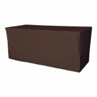TCpop-fit-96x30x30-BrownP22 2.77 lbs Polyester Poplin Fitted Tablecloth, Brown