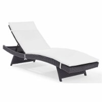 Biscayne Chaise Brown Lounge with White Cushion