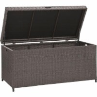 Palm Harbor Outdoor Wicker Storage Bin - Grey