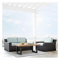 Beaufort 3 Piece Wicker Patio Sofa Set In Brown and Mist