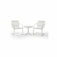 Gracie 3 Piece Metal Outdoor Conversation Seating Set - 2 Chairs and Side Table in Alabaster
