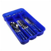 24 Piece Casual Living Flatware Set, Blue