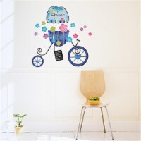 Flower & Bike - Wall Decals Stickers Appliques Home Decor