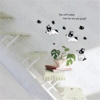 Run With Puppy - Hemu Wall Decals Stickers Appliques Home Decor
