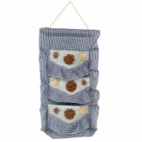 Plaid and Lace Blue/Wall Hanging/Wall Organizers /Baskets /Hanging Baskets/Baskets