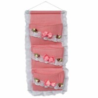 Polka Dot and Lace Pink/Wall Hanging/ Wall Baskets /Wall Organizers/Hanging Baskets