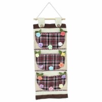 Plaid and Flowers Wall hanging/ Wall Organizers / Wall Baskets / Hanging Baskets