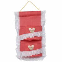 Polka Dot and Lace Red/Wall Hanging/ Wall Baskets /Wall Organizers/ Hanging Baskets