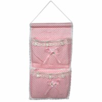 Polka Dot and Lace Pink/Wall Hanging/ Hanging Baskets / Wall Baskets /Wall Pocket