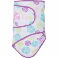 Colorful Bursts With Purple Trim Baby Swaddle Blanket