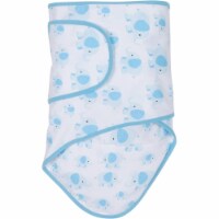 Elephants With Blue Trim Baby Swaddle Blanket