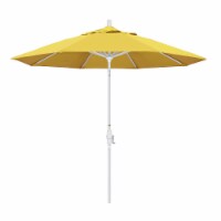 9 ft. Aluminum Market Umbrella Collar Tilt - Matted White-Olefin-Lemon