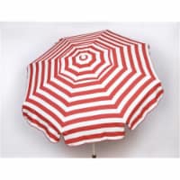 Heininger Holdings 1325 Italian 6 ft. Umbrella Acrylic Stripes Red And White - Bar Height Pol