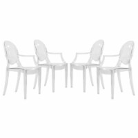 LeisureMod Carroll Modern Acrylic Chair, Set of 4