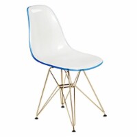 LeisureMod Cresco Molded 2-Tone Eiffel Side Chair with Gold Base
