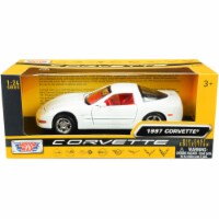 Motormax 73210w-rd 1-24 Scale 1997 Chevrolet Corvette C5 Coupe White with Red Interior Histor