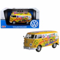 Motormax 79575 Volkswagen Type 2 T1 Delivery Van Flower Power 1-24 Diecast Model Car
