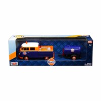 Motormax 79610 Volkswagen Service Pickup Truck with Plastic Oil Tank Gulf Oil 1-24 Diecast Mo